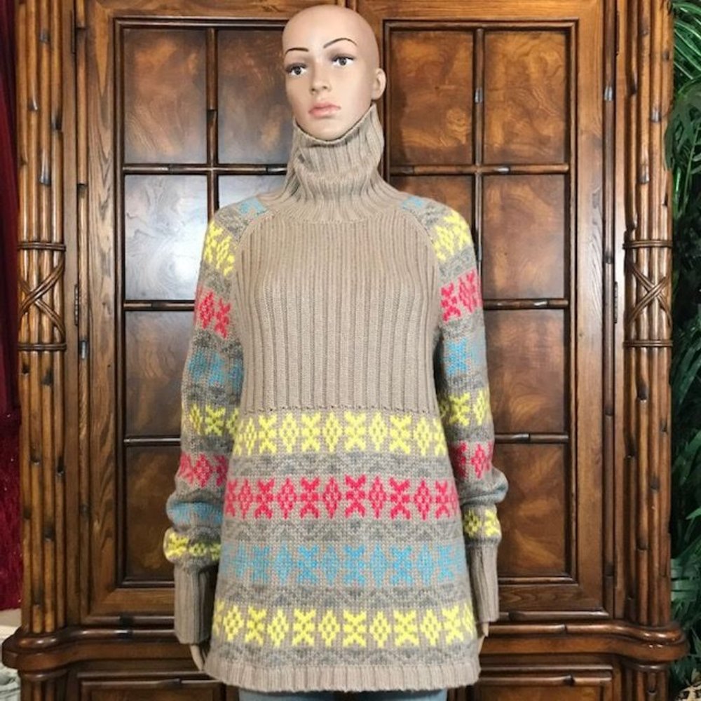 Moda International Wool Blend Apres Ski Turtleneck Sweater